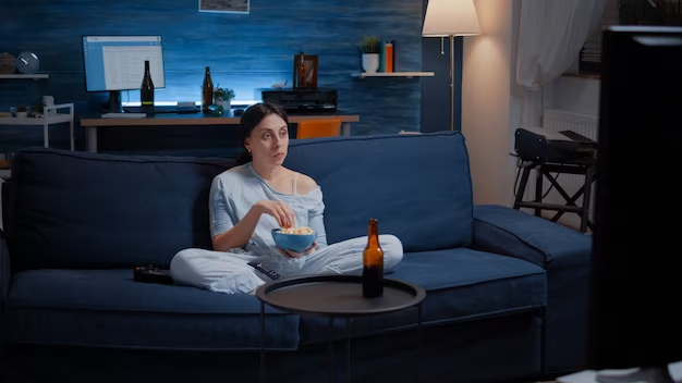 Girl eating popcorn